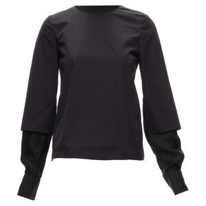 Marni cotton layer sleeves minimal crew neck blouse top